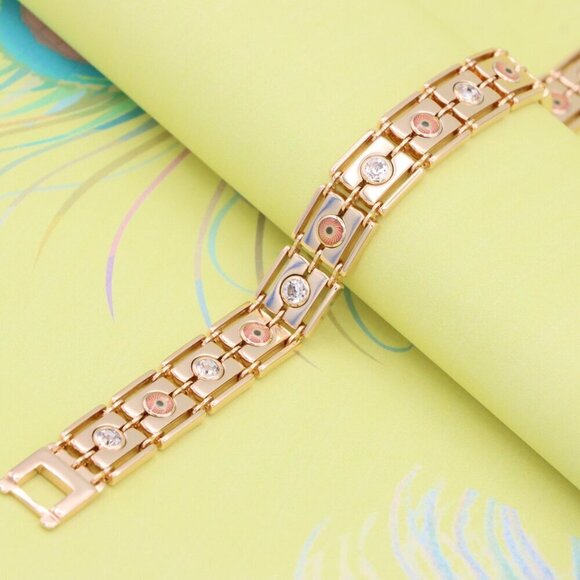 Elegant Rose Gold Plated Bracelet with Sparkling Accents, XPBL0719 - Picture 6 of 12